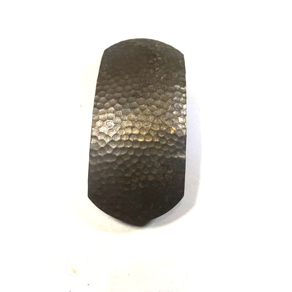 Tension Barrette Hammered Brass Design 3" Long Classic France - Picture 5 of 7